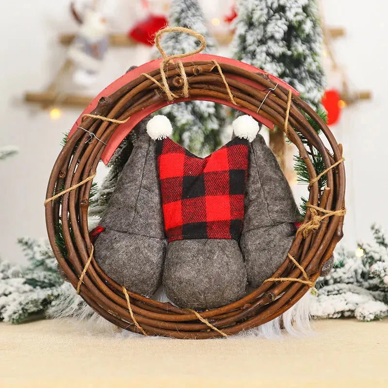 Christmas Decorations Fabric Old Man Doll Simulation Vine Ring Garland - Bellarte Enchanté Christmas Decorations Fabric Old Man Doll Simulation Vine Ring Garland